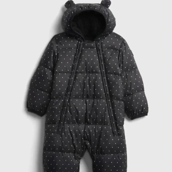 GAP polka dot black pro lift cold control ultra max snowsuit warmest 6-12 months - Picture 1 of 6